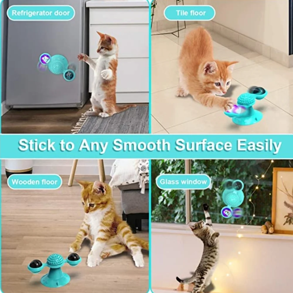 Cat Windmill Spinning‎ Toy, Interactive Cat Toy Cat Pet Grooming